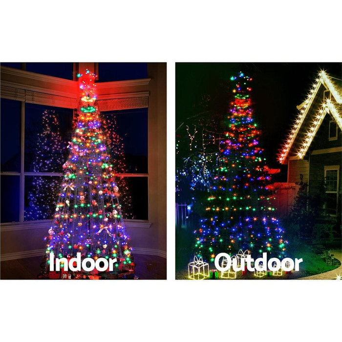 Jingle Jollys 2.1m Led Christmas Tree Lights Solar Xmas