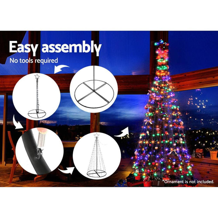 Jingle Jollys 2.1m Led Christmas Tree Lights Solar Xmas