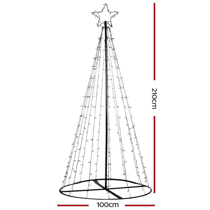 Jingle Jollys 2.1m Led Christmas Tree Lights Solar Xmas