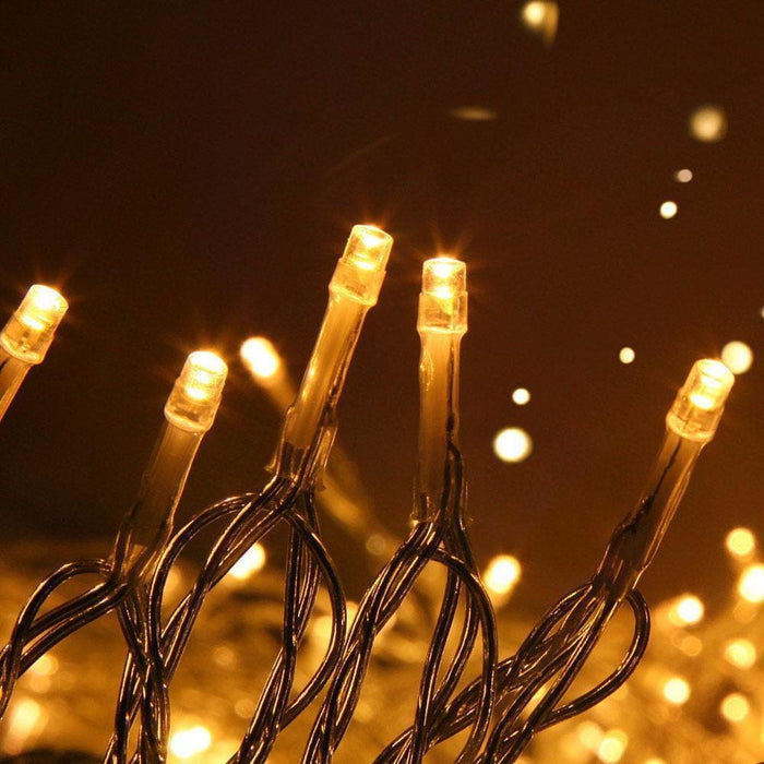 12.5m Christmas Lights Solar Icicle String Light Warm White