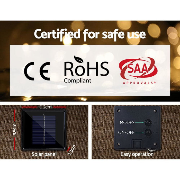 12.5m Christmas Lights Solar Icicle String Light Warm White