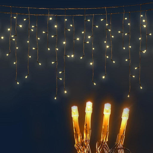 12.5m Christmas Lights Solar Icicle String Light Warm White