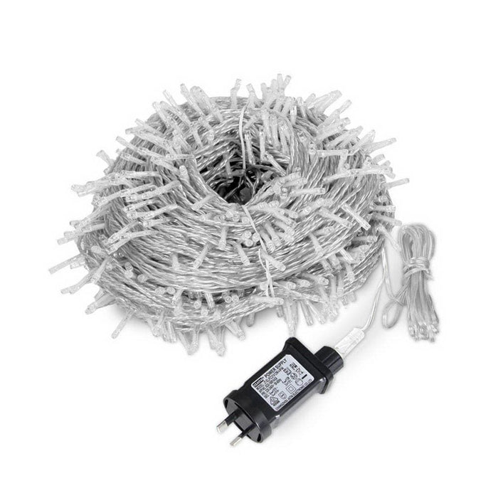 Jingle Jollys 800 Led Christmas Icicle Lights White and Blue