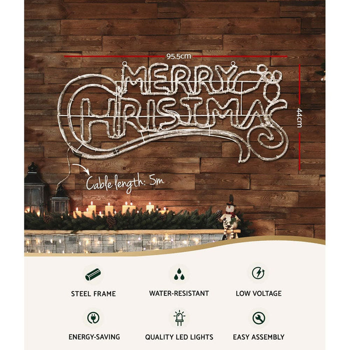 Jingle Jollys Christmas Motif Lights Led Rope Merry Xmas