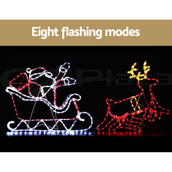 Jingle Jollys Christmas Motif Lights Led Rope Reindeer