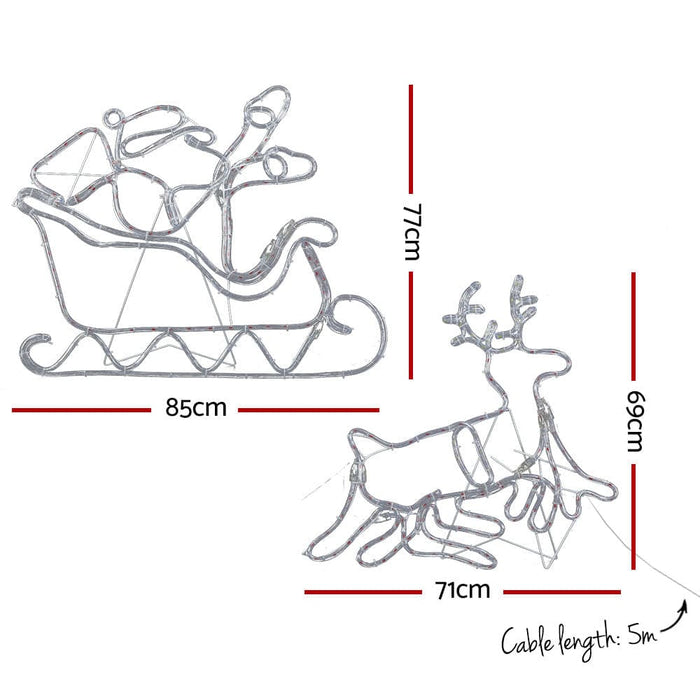 Jingle Jollys Christmas Motif Lights Led Rope Reindeer