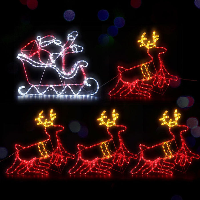 Jingle Jollys Christmas Motif Lights Led Rope Reindeer