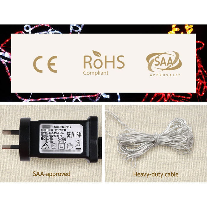 Jingle Jollys Christmas Motif Lights Led Rope Reindeer