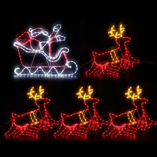 Jingle Jollys Christmas Motif Lights Led Rope Reindeer