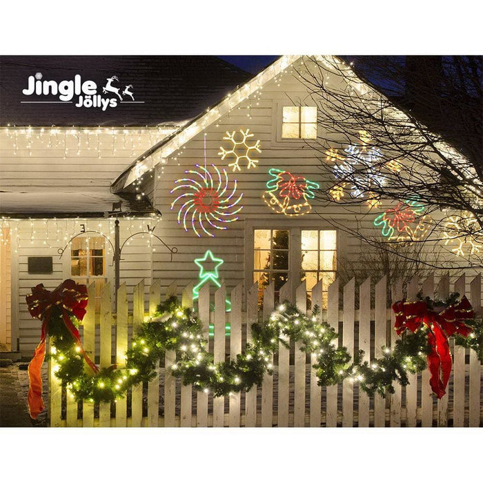 Jingle Jollys Christmas Motif Lights Led Spinner Light