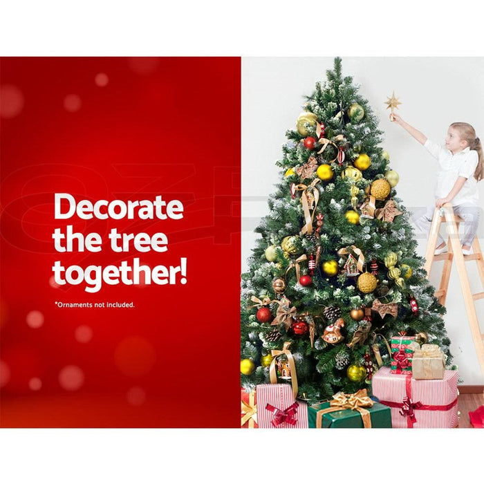 Jingle Jollys 6ft Christmas Snow Tree - Green