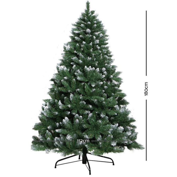 Jingle Jollys 6ft Christmas Snow Tree - Green