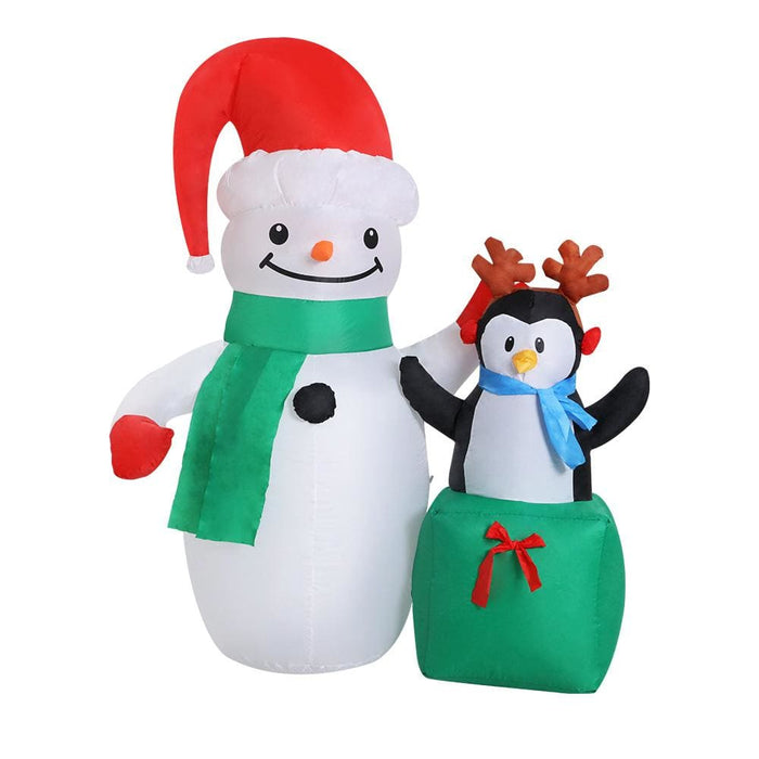 Jingle Jollys Inflatable Christmas 2.4m Snowman Led Lights