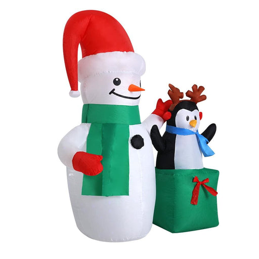 Jingle Jollys Inflatable Christmas 2.4m Snowman Led Lights