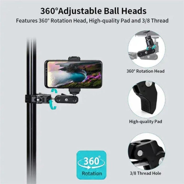 Jmary Aluminum Handlebar Crab Clamp Magic Arm Rod Mount