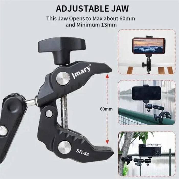 Jmary Aluminum Handlebar Crab Clamp Magic Arm Rod Mount