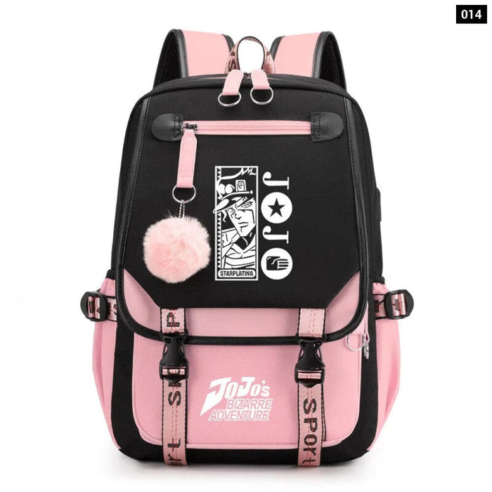Jojo Bizarre Adventure Backpack Usb Charging School Bag