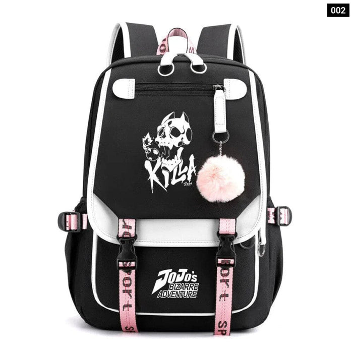 Jojo Bizarre Adventure Backpack Usb Charging School Bag