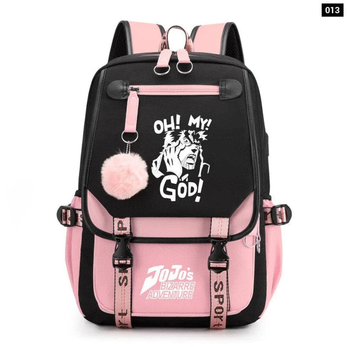 Jojo Bizarre Adventure Backpack Usb Charging School Bag