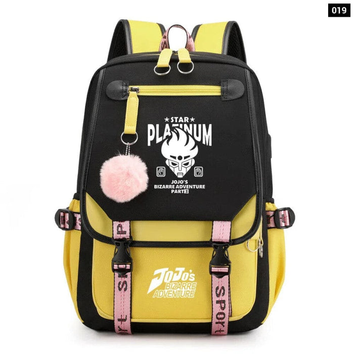 Jojo Bizarre Adventure Backpack Usb Charging School Bag