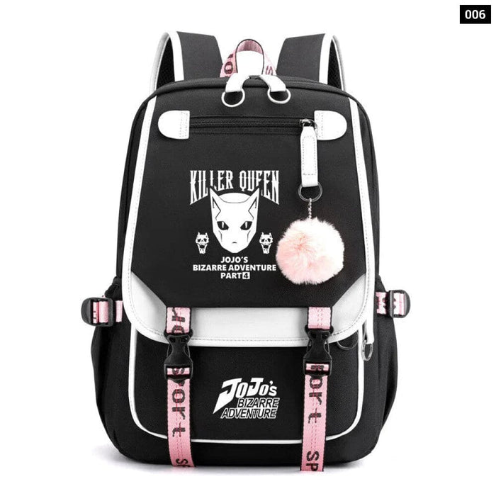 Jojo Bizarre Adventure Backpack Usb Charging School Bag