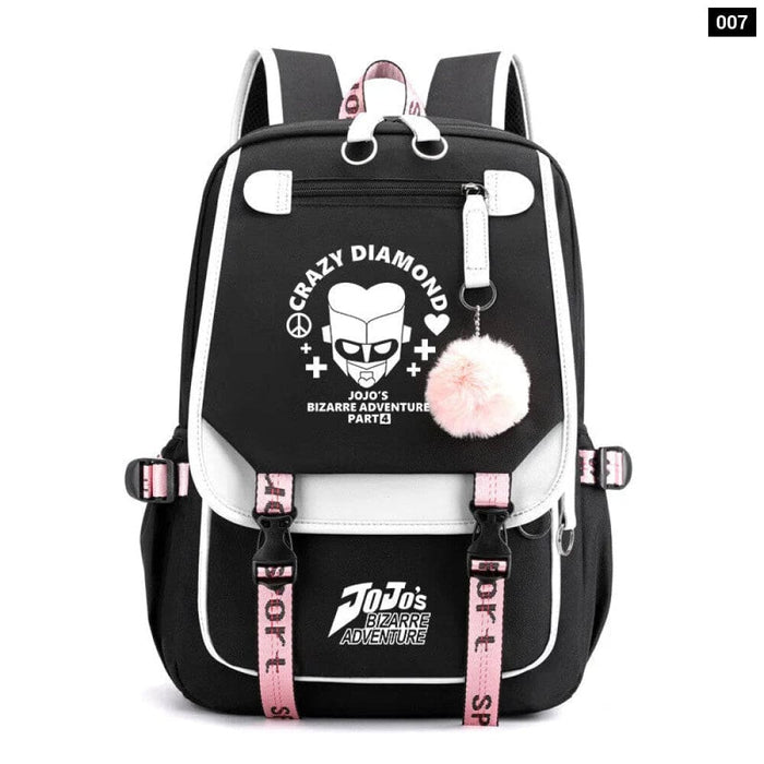 Jojo Bizarre Adventure Backpack Usb Charging School Bag