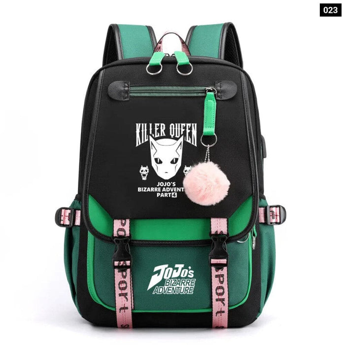 Jojo Bizarre Adventure Backpack Usb Charging School Bag