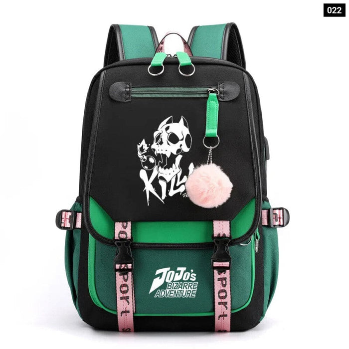 Jojo Bizarre Adventure Backpack Usb Charging School Bag