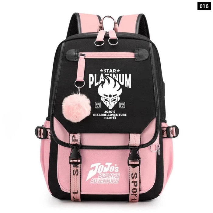 Jojo Bizarre Adventure Backpack Usb Charging School Bag