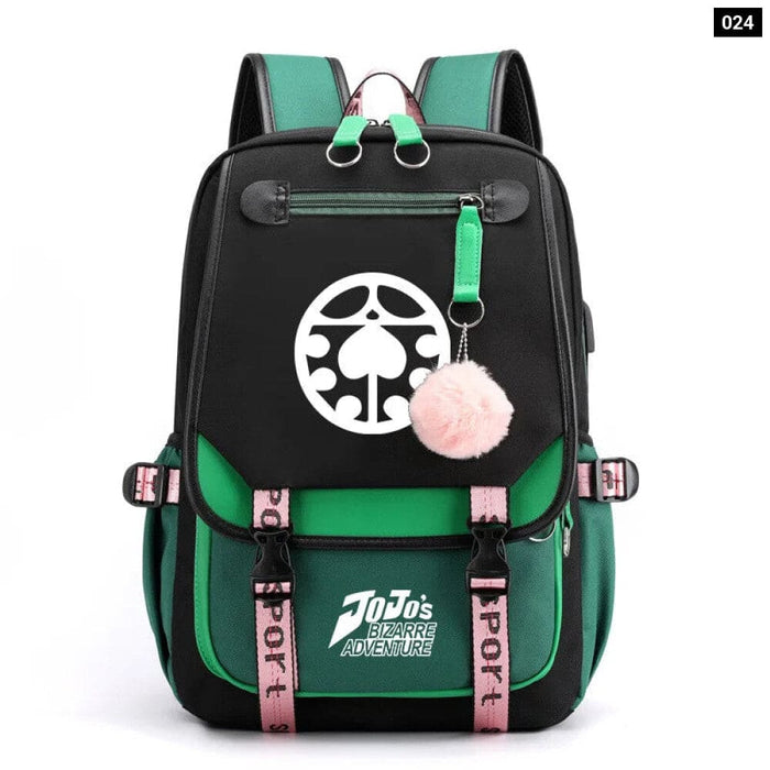 Jojo Bizarre Adventure Backpack Usb Charging School Bag