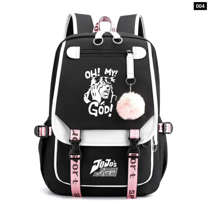 Jojo Bizarre Adventure Backpack Usb Charging School Bag