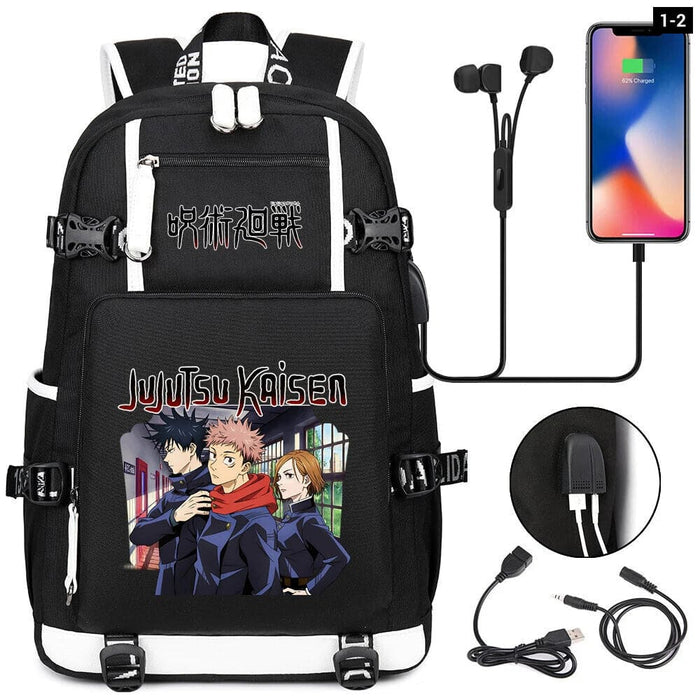 Jujutsu Kaisen Backpack Multifunction Usb Charging Bag