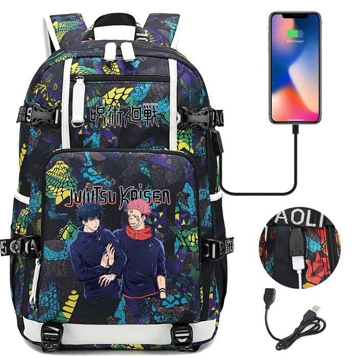 Jujutsu Kaisen Backpack Multifunction Usb Charging Bag