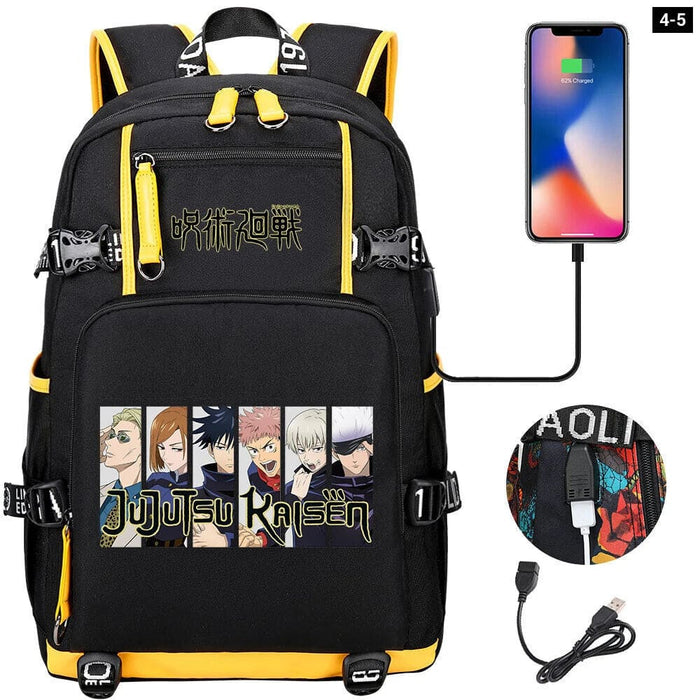 Jujutsu Kaisen Backpack Multifunction Usb Charging Bag