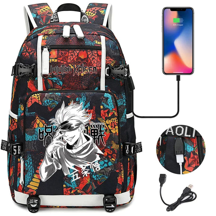 Jujutsu Kaisen Backpack Multifunction Usb Charging Bag