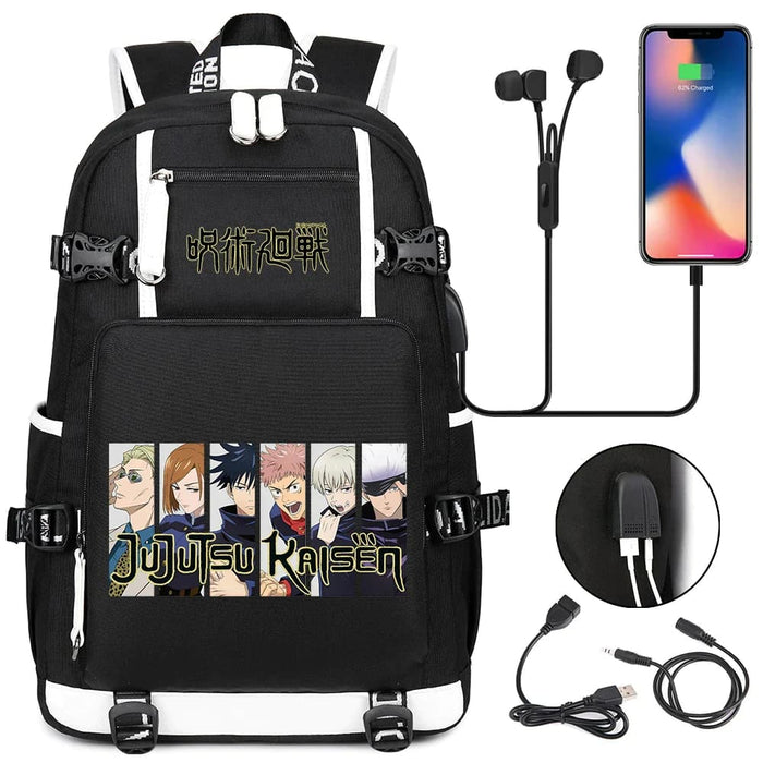 Jujutsu Kaisen Backpack Multifunction Usb Charging Bag