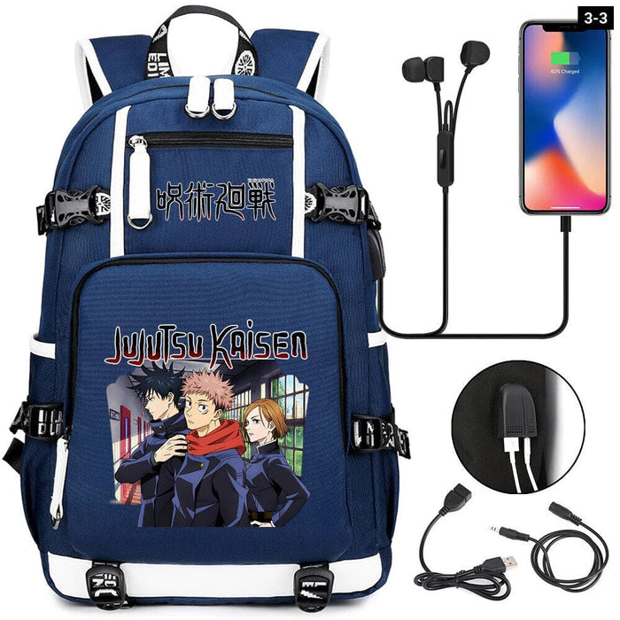 Jujutsu Kaisen Backpack Multifunction Usb Charging Bag