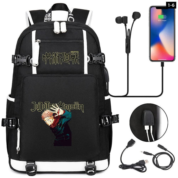Jujutsu Kaisen Backpack Multifunction Usb Charging Bag