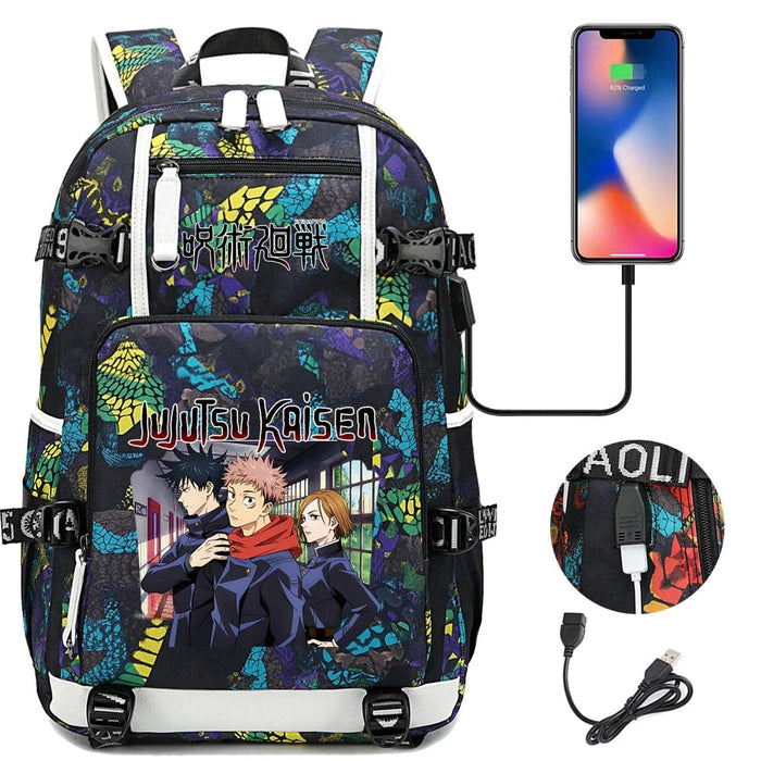 Jujutsu Kaisen Backpack Multifunction Usb Charging Bag
