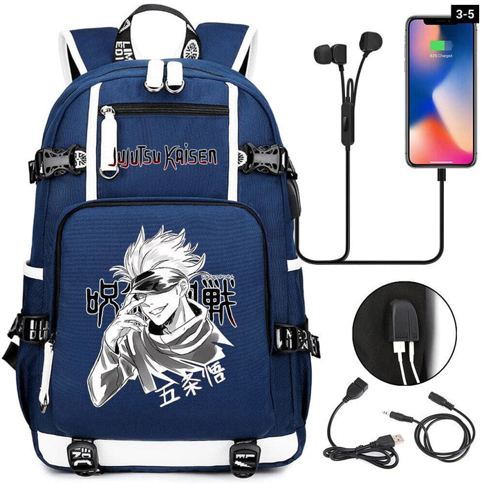 Jujutsu Kaisen Backpack Multifunction Usb Charging Bag