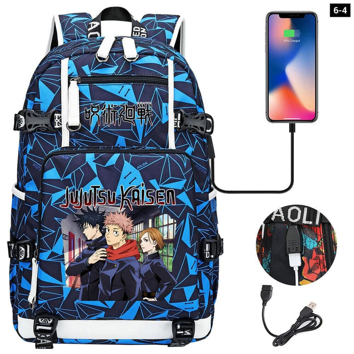 Jujutsu Kaisen Backpack Multifunction Usb Charging Bag