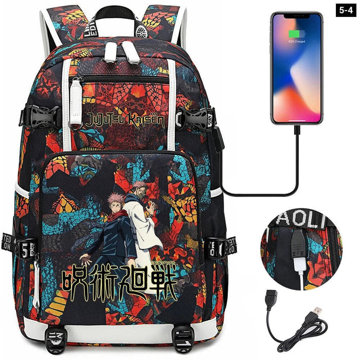 Jujutsu Kaisen Backpack Multifunction Usb Charging Bag