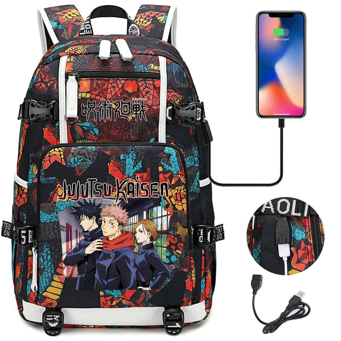 Jujutsu Kaisen Backpack Multifunction Usb Charging Bag