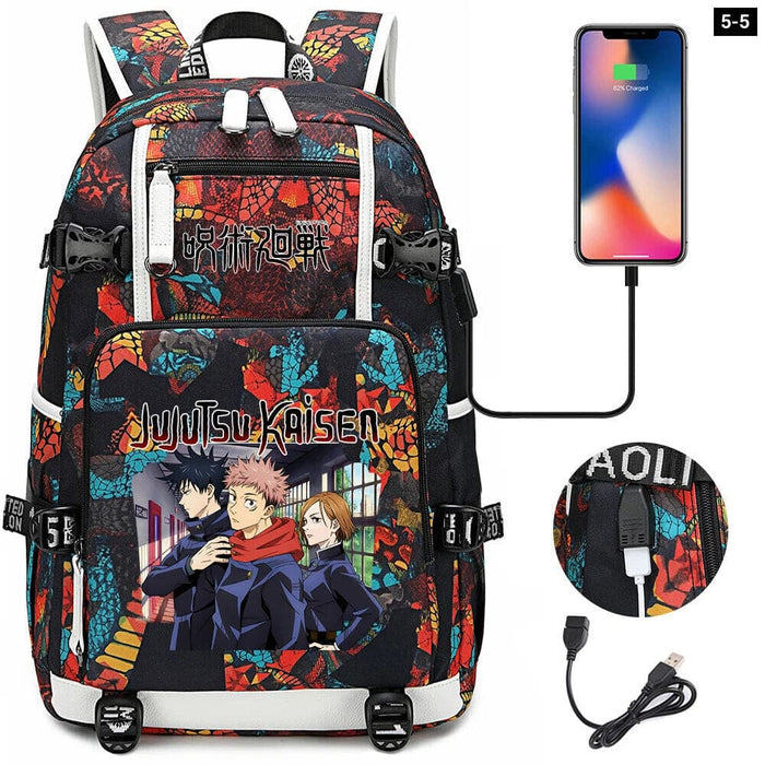 Jujutsu Kaisen Backpack Multifunction Usb Charging Bag