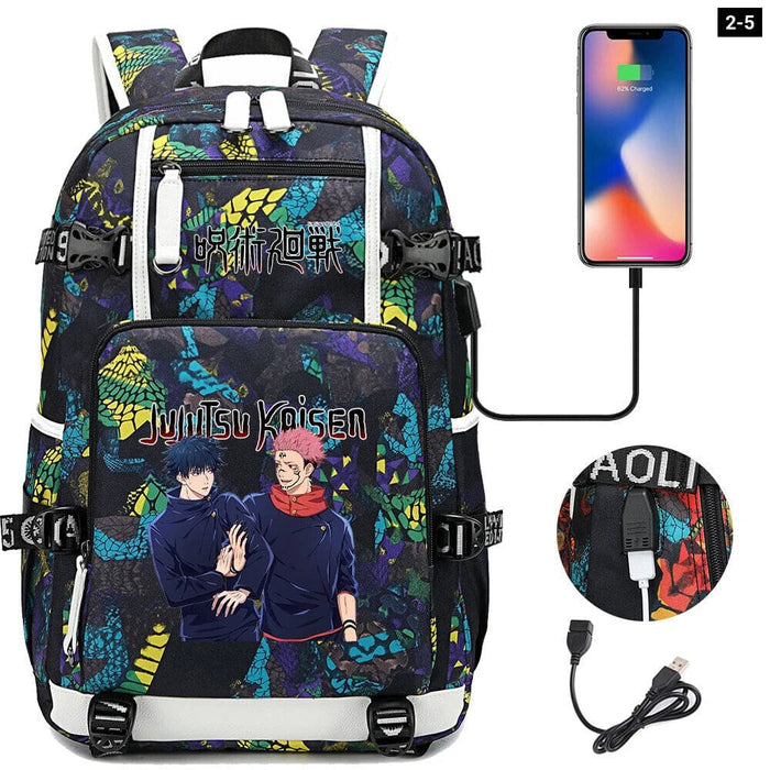 Jujutsu Kaisen Backpack Multifunction Usb Charging Bag