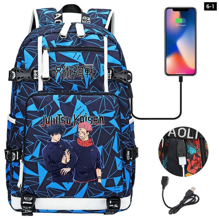 Jujutsu Kaisen Backpack Multifunction Usb Charging Bag