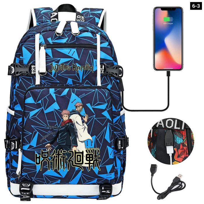 Jujutsu Kaisen Backpack Multifunction Usb Charging Bag