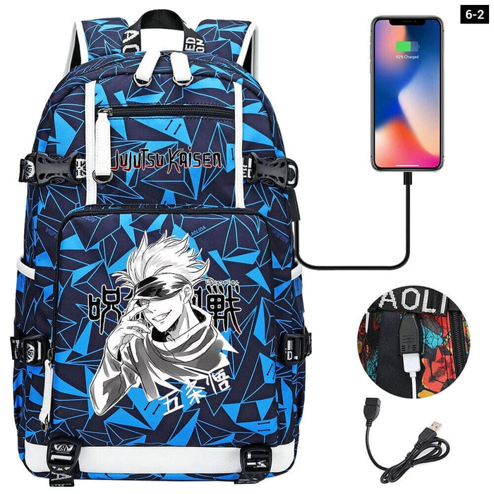 Jujutsu Kaisen Backpack Multifunction Usb Charging Bag