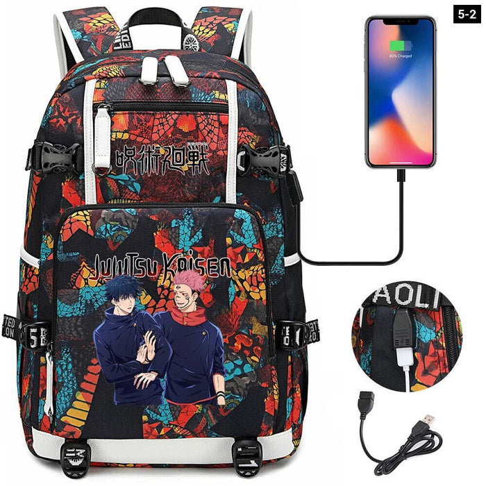 Jujutsu Kaisen Backpack Multifunction Usb Charging Bag