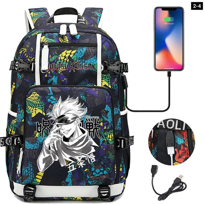 Jujutsu Kaisen Backpack Multifunction Usb Charging Bag
